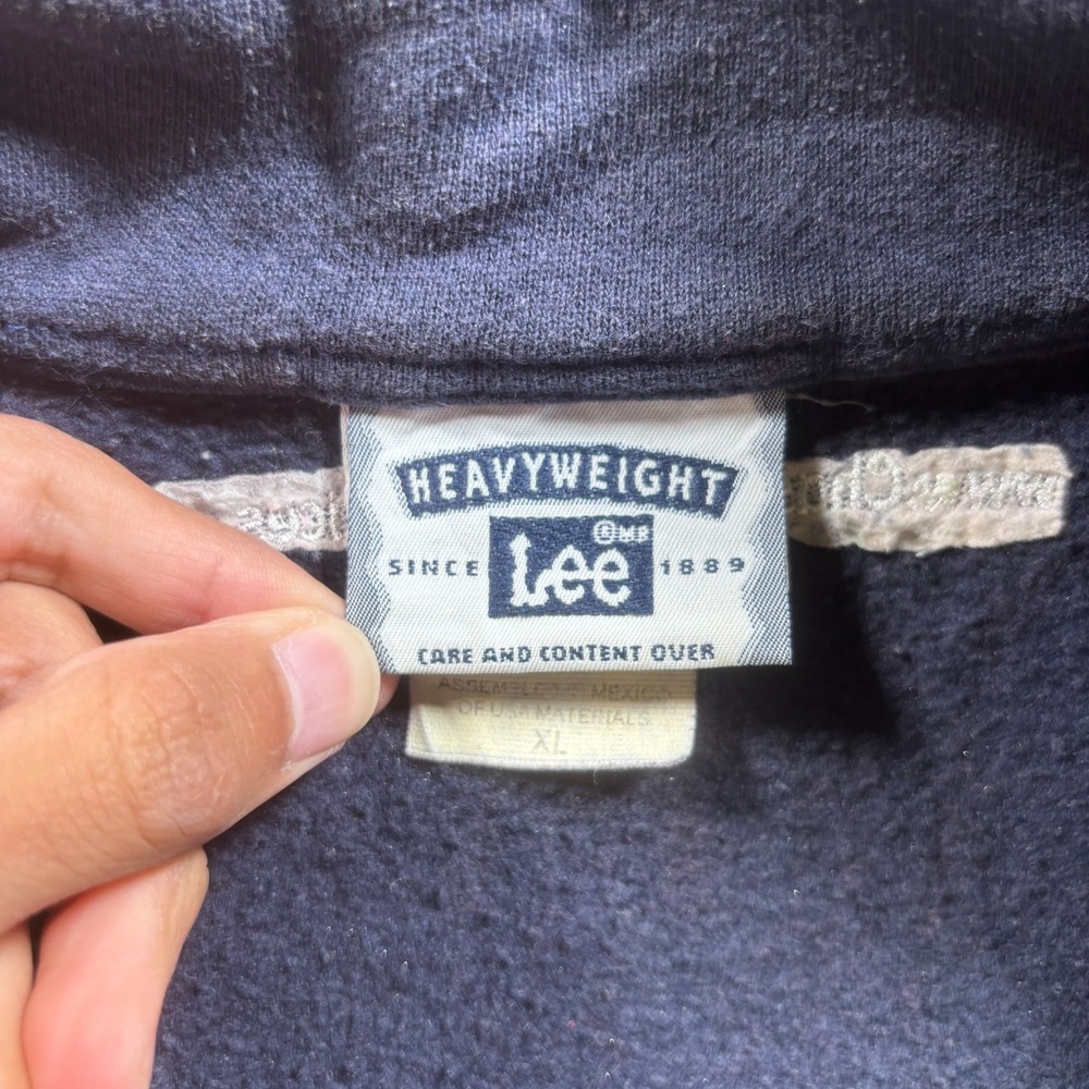 Vintage Lee Sweatshirt Mens XL Blue Chase Merchant Services 1/4 Zip Pullover - Picture 9 of 14